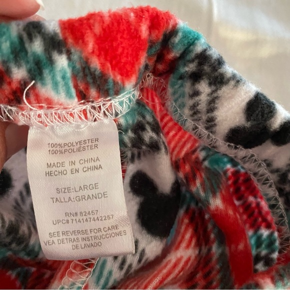 Disney Mickey Mouse pj pants fleece red white and black SZ Large. - Picture 5 of 10